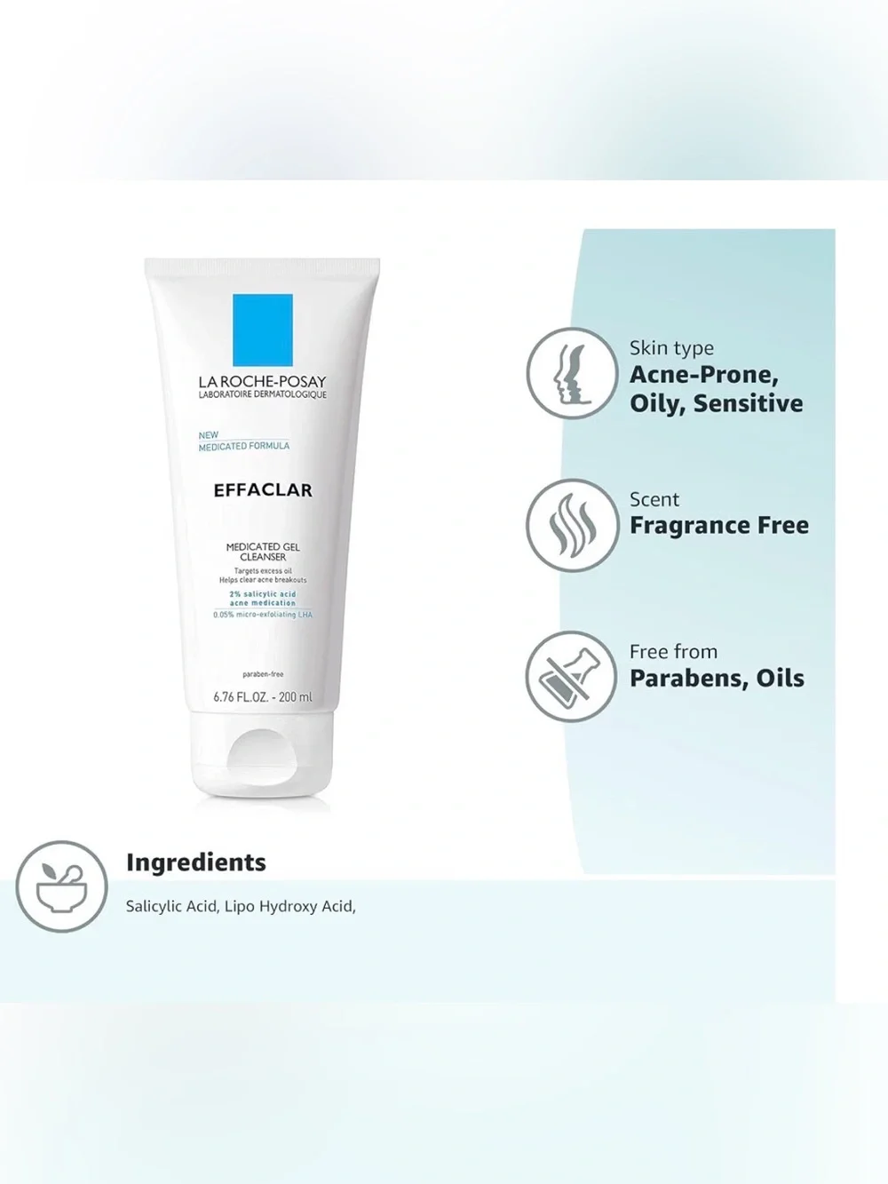 La Roche-Posay Effaclar Medicated Gel Cleanser - White